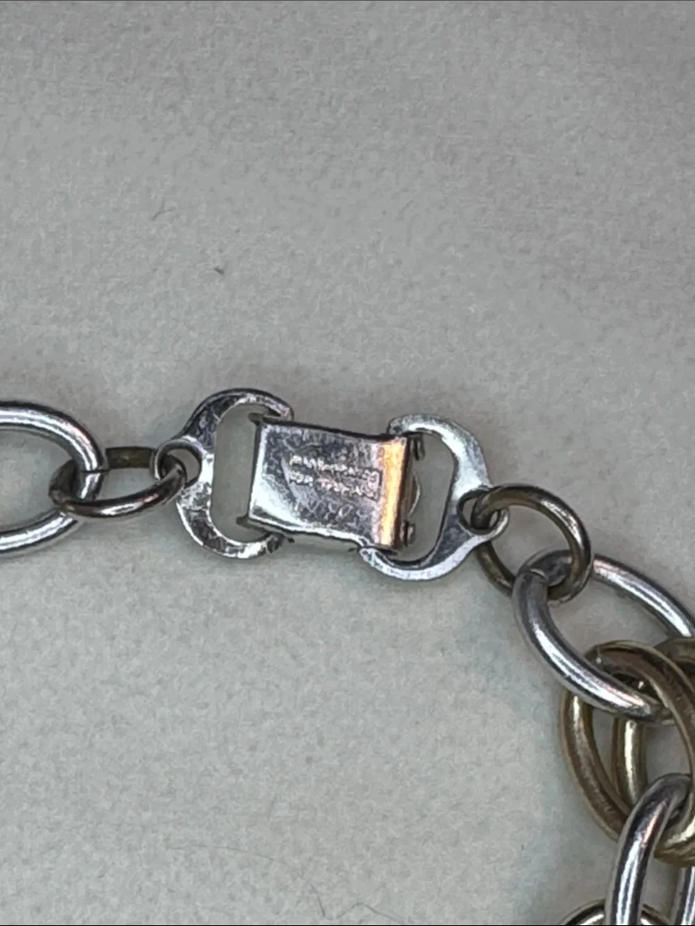 Trifari Two-Tone Gold and Silver Interlocking Link Necklace